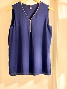 Tahari Royal Blue Sleeveless Mini with Front Zip